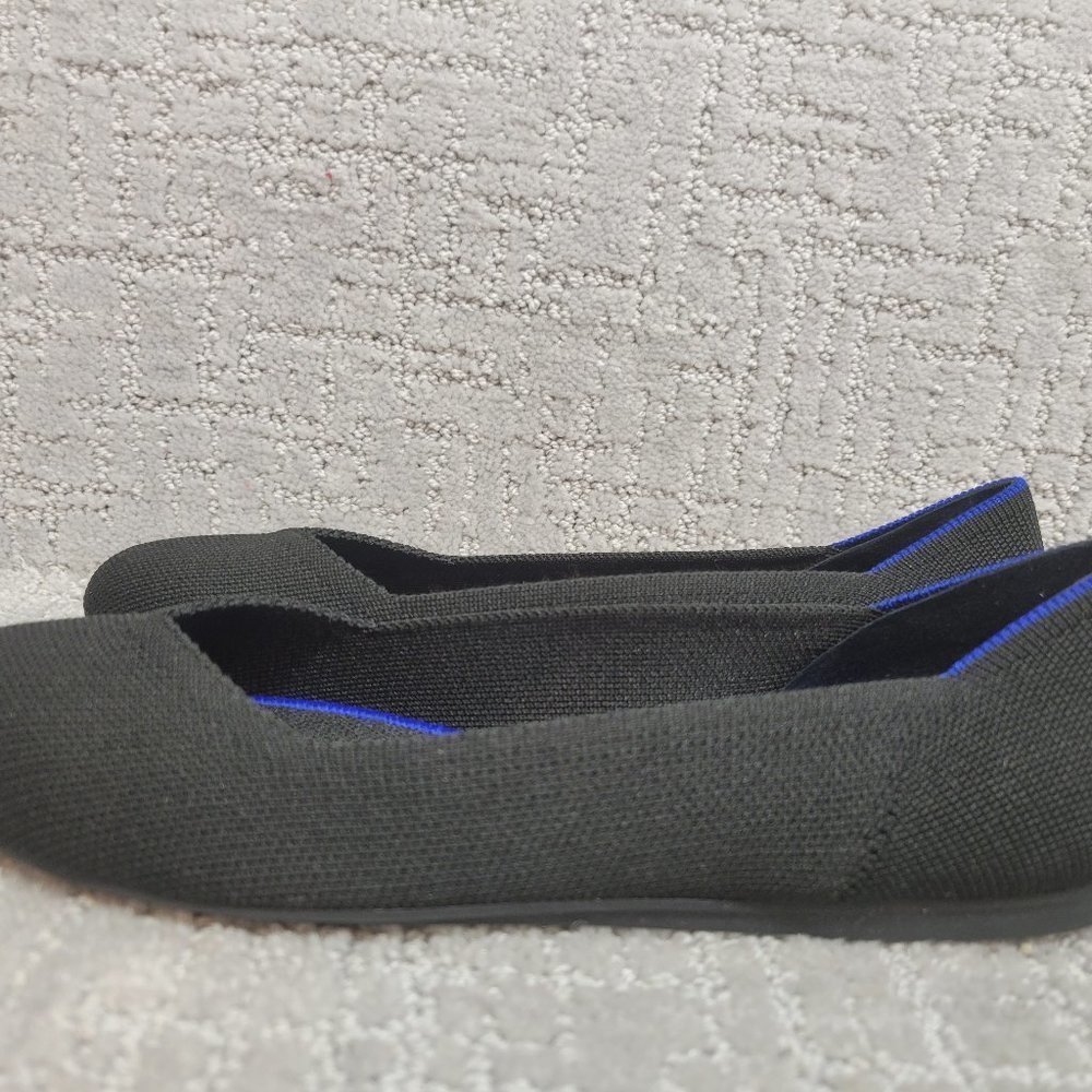 ROTHY’S Women's Size 8.5, 10.5 Black Solid Classic Round Toe Slip On Flat - Picture 5 of 12